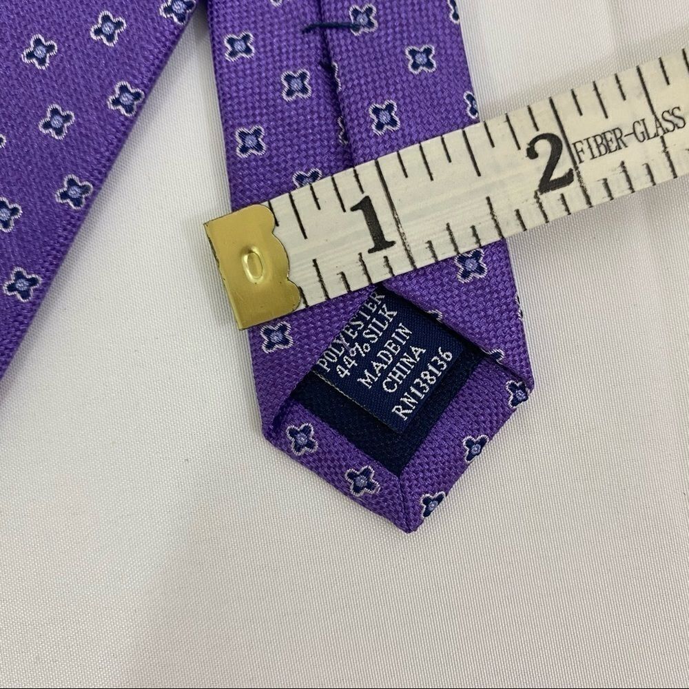 Club Room Men’s Tie Purple with Flowers Silk Blend - Picture 3 of 3